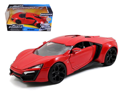 Load image into Gallery viewer, Lykan Hypersport Red "Fast &amp; Furious 7" (2015) Movie 1/24 Diecast Model Car by Jada
