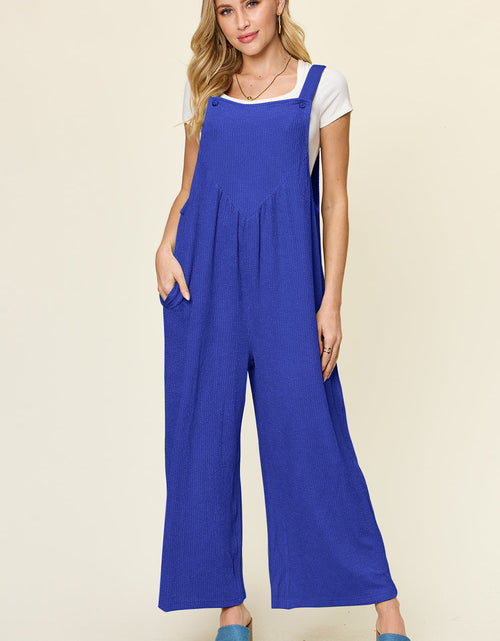Load image into Gallery viewer, Double Take Full Size Texture Sleeveless Wide Leg Overall
