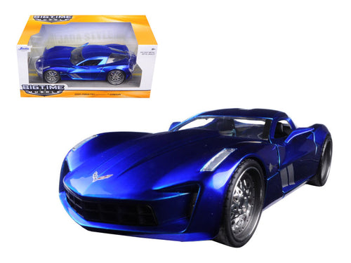 Load image into Gallery viewer, 2009 Chevrolet Corvette Stingray Concept Blue 1/24 Diecast Model Car by Jada
