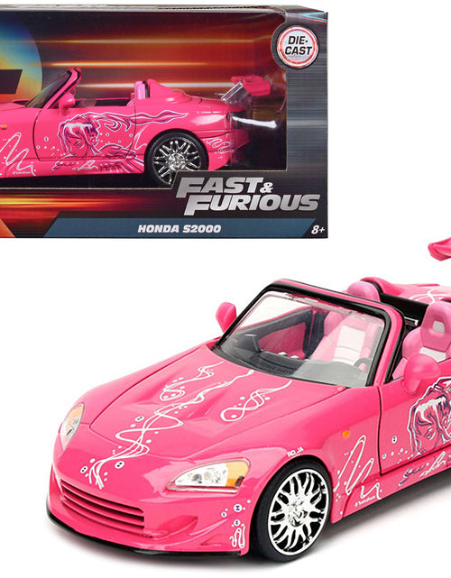 Load image into Gallery viewer, Suki's 2001 Honda S2000 Convertible Pink with Graphics "Fast &amp; Furious" Movie 1/24 Diecast Model Car by Jada
