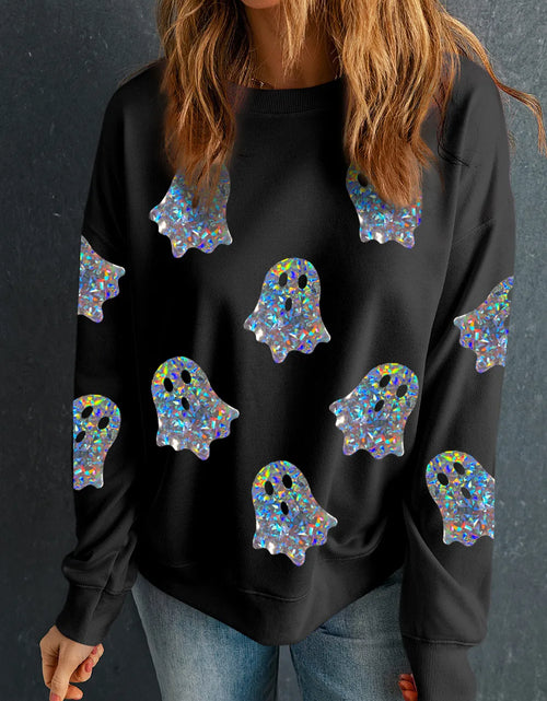 Load image into Gallery viewer, Ghost Round Neck Long Sleeve Sweatshirt
