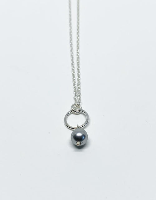 Load image into Gallery viewer, Pearl Drop Charm Necklace by Jennifer Cervelli Jewelry
