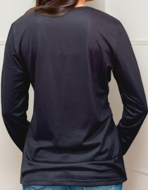 Load image into Gallery viewer, Crisscross Leopard V-Neck Long Sleeve T-Shirt
