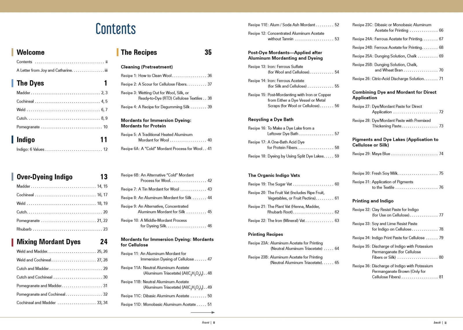 The Studio Formulas Set for The Art and Science of Natural Dyes by Schiffer Publishing