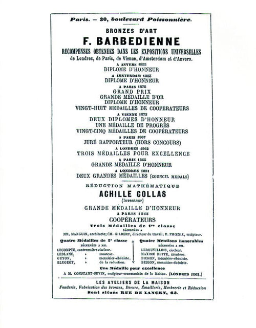 Load image into Gallery viewer, 1886 Catalog of the French Bronze Foundry of F. Barbedienne of Paris by Schiffer Publishing
