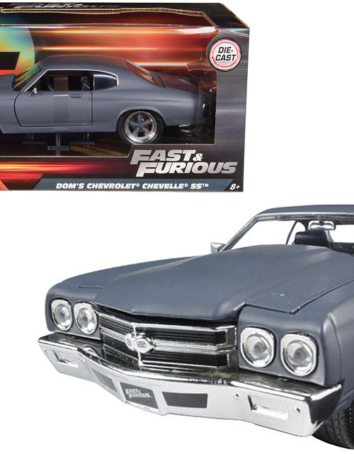 Load image into Gallery viewer, Dom's Chevrolet Chevelle SS Matt Gray "Fast &amp; Furious" Movie 1/24 Diecast Model Car by Jada
