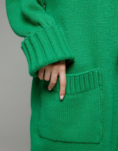 Load image into Gallery viewer, Pocketed Open Front Dropped Shoulder Cardigan
