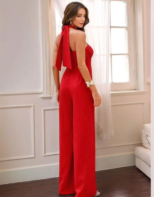Load image into Gallery viewer, Halter Neck Wide Leg Jumpsuit
