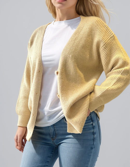 Load image into Gallery viewer, Button Down V-Neck Long Sleeve Cardigan
