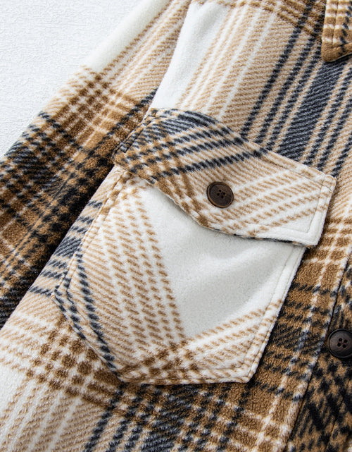 Load image into Gallery viewer, Plaid Button Up Long Sleeve Shacket
