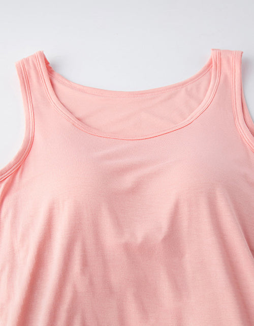 Load image into Gallery viewer, Round Neck Wide Strap Mini Tank Dress with Bra
