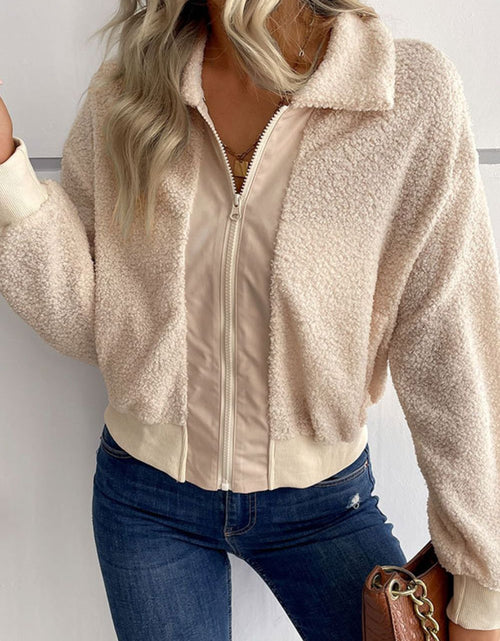 Load image into Gallery viewer, Perfee Zip-Up Sherpa Collared Neck Jacket with Pockets
