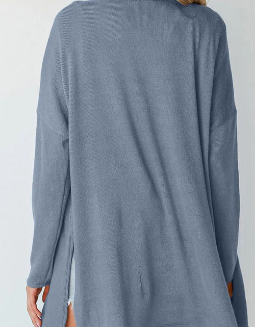Load image into Gallery viewer, Slit Open Front Long Sleeve Cover Up
