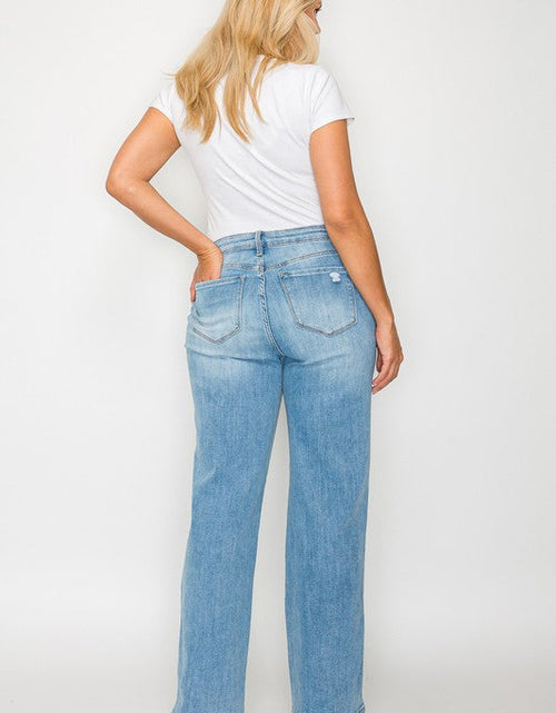 Load image into Gallery viewer, bytos Full Size Distressed High Rise Straight Jeans
