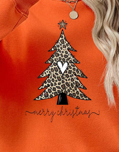 Load image into Gallery viewer, Christmas Tree Graphic Long Sleeve Sweatshirt
