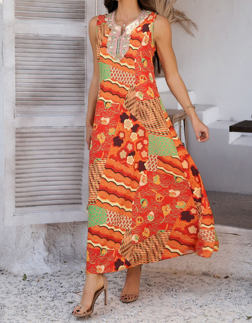 Load image into Gallery viewer, Devine Printed Sleeveless Maxi Dress
