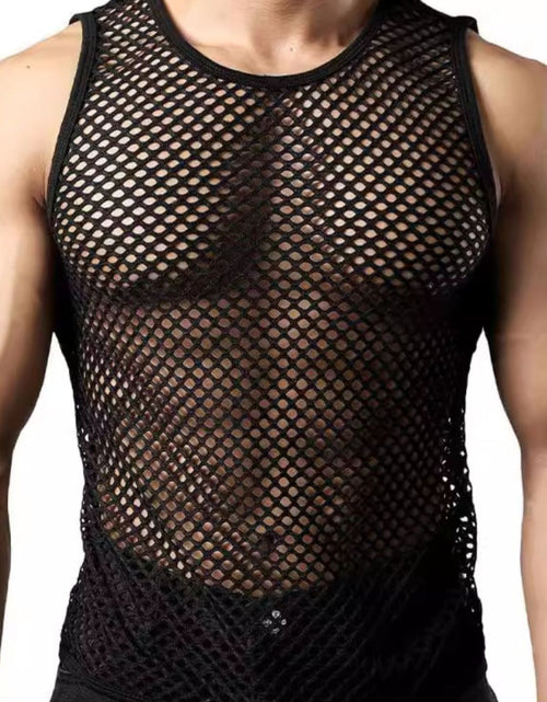 Load image into Gallery viewer, Men's Openwork Round Neck Tank
