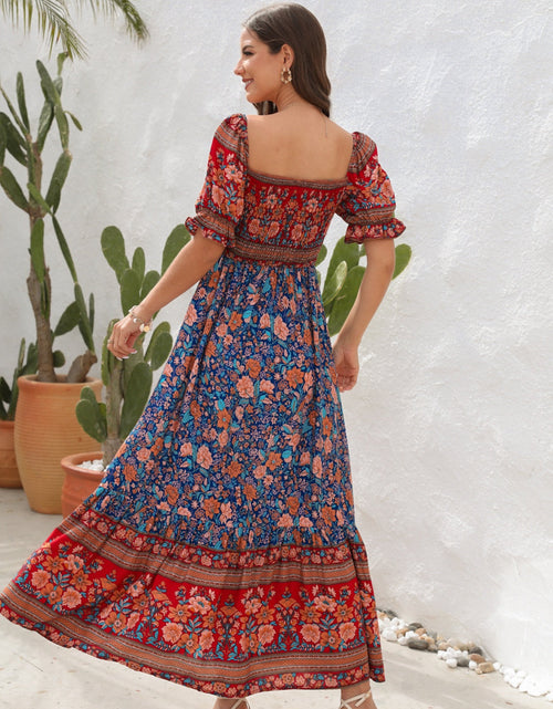 Load image into Gallery viewer, Floral Flounce Sleeve Midi Dress
