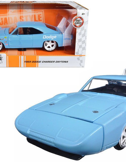 Load image into Gallery viewer, 1969 Dodge Charger Daytona Light Blue with White "Bigtime Muscle" Series 1/24 Diecast Model Car by Jada
