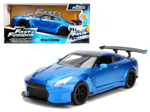 Load image into Gallery viewer, Brian's 2009 Nissan GTR R35 Blue Ben Sopra "Fast &amp; Furious" Movie 1/24 Diecast Model Car  by Jada
