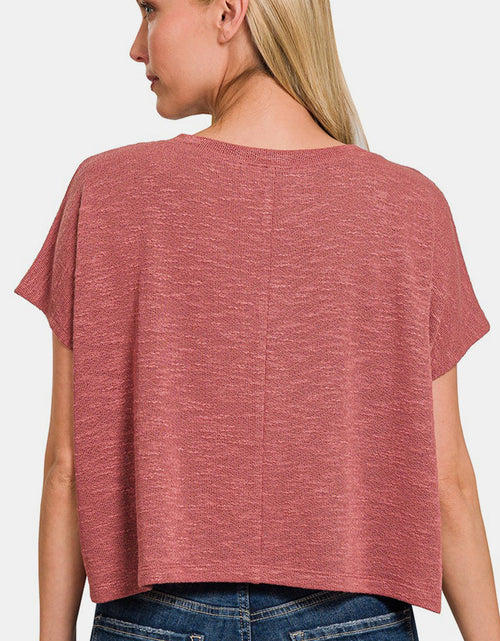Load image into Gallery viewer, Zenana V-Neck Short Sleeve Crop T-Shirt
