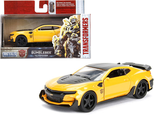 Load image into Gallery viewer, 2016 Chevrolet Camaro Yellow Bumblebee with Robot on Chassis "Transformers: The Last Knight" (2017) Movie 1/32 Diecast Model Car by Jada

