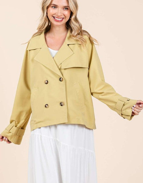 Load image into Gallery viewer, Mittoshop Double Breasted Long Sleeve Trench Coat Jacket
