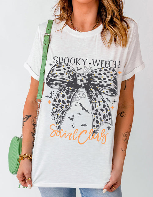 Load image into Gallery viewer, Graphic Round Neck Short Sleeve T-Shirt
