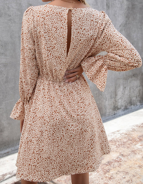 Load image into Gallery viewer, Ivy Lane Decorative Button V-Neck Flounce Sleeve Dress

