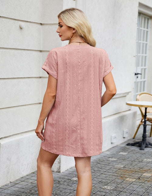 Load image into Gallery viewer, Round Neck Short Sleeve Mini Dress
