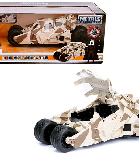 "The Dark Knight" Batmobile with Batman Diecast Figure Camouflage Version "DC Comics" Series 1/24 Diecast Model Car by Jada