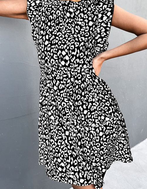 Load image into Gallery viewer, Leopard Round Neck Mini Dress
