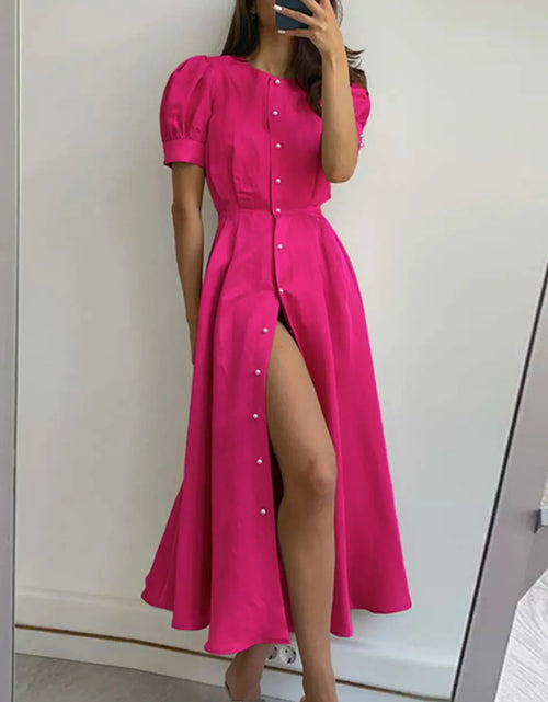 Load image into Gallery viewer, Button Down Short Sleeve Dress
