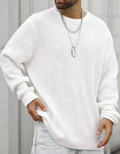 Load image into Gallery viewer, Men's Full Size Round Neck Long Sleeve Sweater Plus Size
