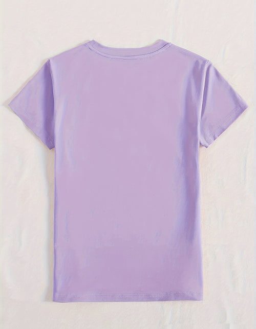 Load image into Gallery viewer, Letter Graphic Round Neck Short Sleeve T-Shirt
