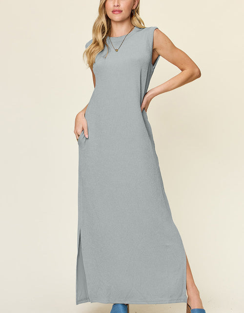 Load image into Gallery viewer, Double Take Full Size Texture Mock Neck Sleeveless Maxi Dress
