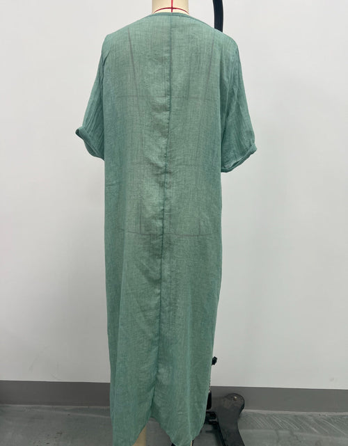 Load image into Gallery viewer, Full Size V-Neck Short Sleeve Midi Dress Plus Size
