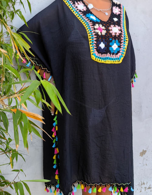 Load image into Gallery viewer, Tassel Detail Embroidery Dress
