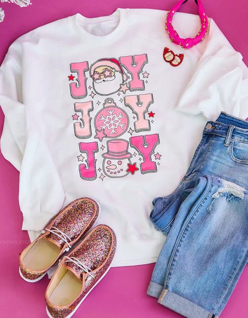 Load image into Gallery viewer, JOY Round Neck Long Sleeve Sweatshirt
