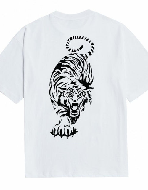 Load image into Gallery viewer, Men's Plus Size Tiger Round Neck Short Sleeve T-Shirt
