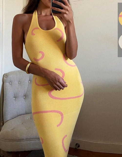 Load image into Gallery viewer, Halter Neck Midi Sweater Dress
