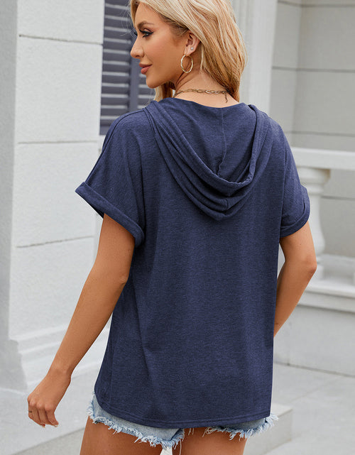 Load image into Gallery viewer, Florira Hooded Short Sleeve T-Shirt
