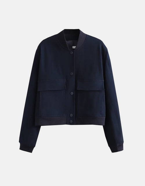 Load image into Gallery viewer, Pocketed Snap Down Baseball Collar Jacket
