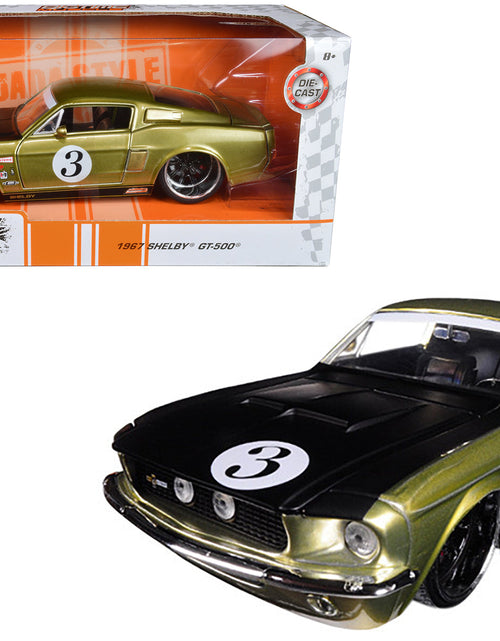Load image into Gallery viewer, 1967 Ford Shelby GT-500 #3 Gold with Matt Black Hood "Big Time Muscle" 1/24 Diecast Model Car by Jada
