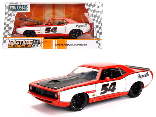 Load image into Gallery viewer, 1973 Plymouth Barracuda #54 1/24 Diecast Model Car by Jada
