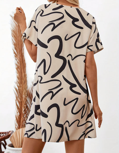 Load image into Gallery viewer, Printed Short Sleeve Mini Dress
