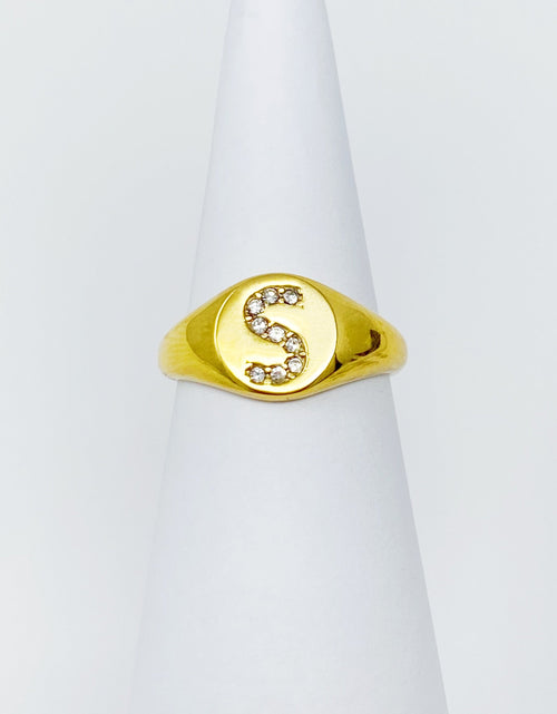 Load image into Gallery viewer, Shine Me Initial Ring by Ellisonyoung.com
