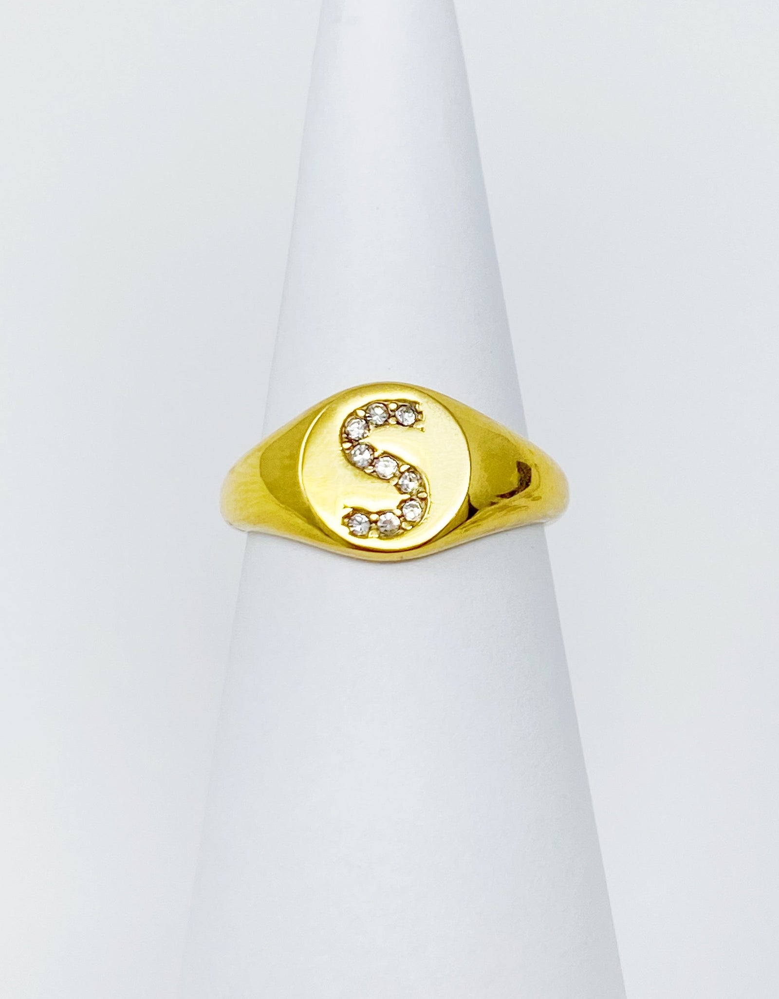 Shine Me Initial Ring by Ellisonyoung.com