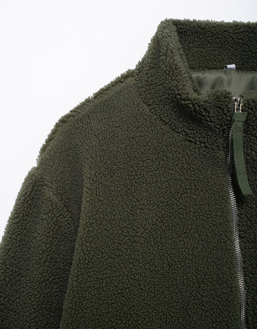 Load image into Gallery viewer, Turtleneck Zip Up Long Sleeve Plush Jacket
