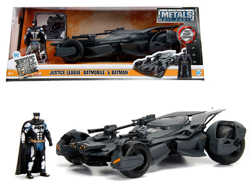 Load image into Gallery viewer, 2017 Justice League Batmobile with diecast Batman Figure 1/24 Diecast Model Car by Jada
